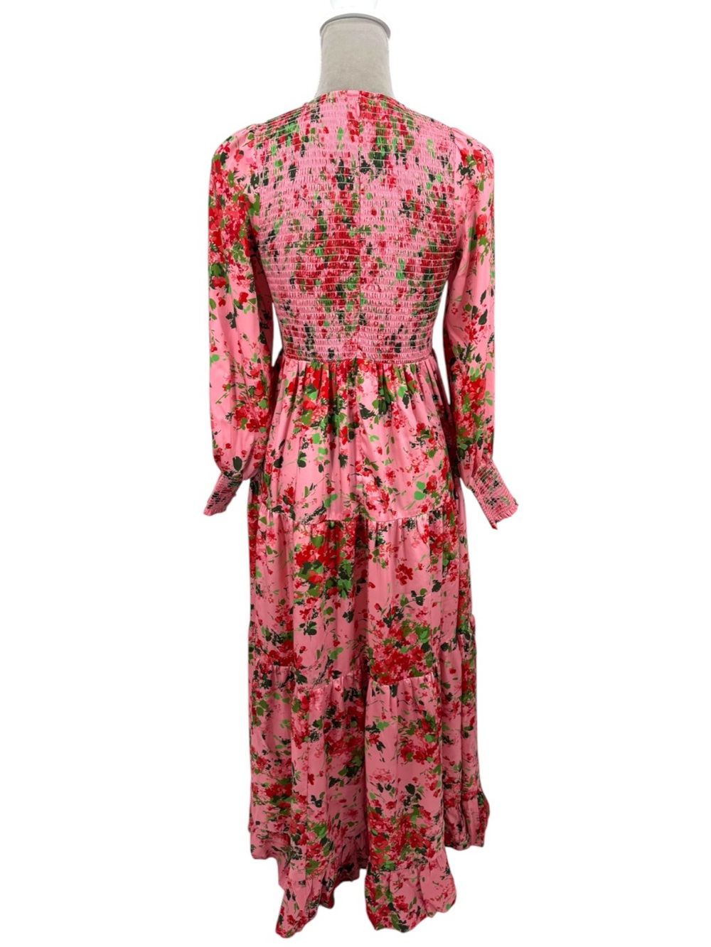 Tuckernuck Peony Meadows Libby Dress Pink Floral Smocked Maxi S - Picture 4 of 14